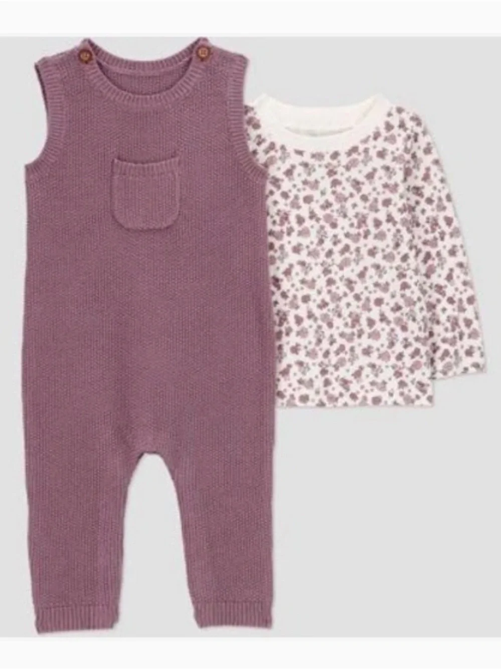 🔟 Carters Just One You  Knit Romper with Floral Bodysuit Set 3 M